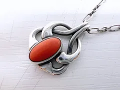 Georg Jensen　ジョージジェンセン　2006　SV925　コーラル　サンゴ　シルバー　ペンダント　珊瑚　ネックレスのサムネイル