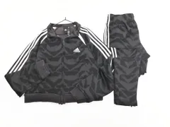 adidas アディダス 総柄 トラック ジャージ上下 セットアップ size上XL 下M/黒 ■◇ レディース