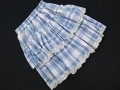 VOLCA &APHRODITE ヴォルカンアンドアフロダイティ チェック レース ティアード スカート sizeF/白ｘ水色 ■◇ レディース