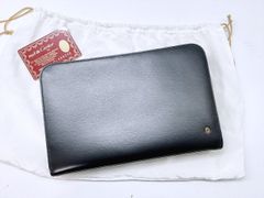 グレンロイヤル】黒 レザー クラッチバッグ ゴールド金具 - メルカリ