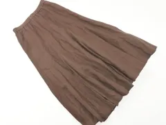 green label relaxing グリーンレーベルリラクシング ユナイテッドアローズ Kortrijk Linnen コルトレイクリネン リネン100% マキシ フレア スカート ブラウン ■◇ レディース