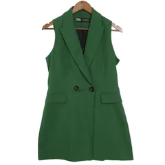 ZARA ザラ 通年 ストレッチ★ テーラード ジレ ロング ベスト ノースリーブ ジャケット Sz.S レディース