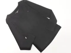 TOMMY HILFIGER トミーヒルフィガー Vネック 長袖 プルオーバー カットソー sizeS/黒 ■◇ レディース