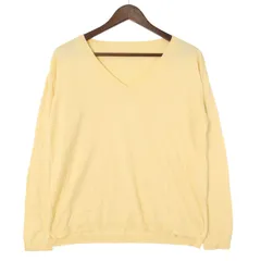 UNIQLO ユニクロ コットンブレンド★ Vネック リラックス セーター ニット Sz.XL位 レディース