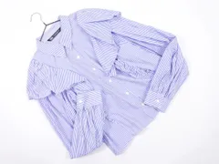 ZARA ザラ ストライプ フリル ショート丈 長袖 シャツ sizeM/白ｘ青 ■◇ レディース