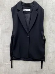 ZARA ザラ ジレ ベスト sizeS/黒 ◇■レディース