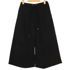 mystic ミスティック 春夏 ストレッチ★ 裏地付き ワイド ガウチョ クロップド パンツ Sz.F レディース 黒のサムネイル