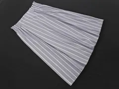 UNTITLED アンタイトル 大きいサイズ ストライプ ロング スカート size46/紺ｘ白 ■◇ レディース