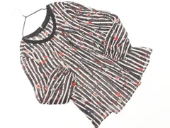 CARA O CRUZ キャラオクルス 総柄 ストライプ ブラウス シャツ size9/黒 ■◇ レディース