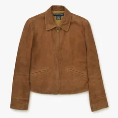 RALPH LAUREN ラルフローレン VINTAGE ヴィンテージ スウェードレザージャケット JKRLGA2006 サイズ11 ブラウン レディース 美品 中古 4b014009のサムネイル