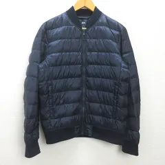 n■ユニクロ/UNIQLO 311-172987 ウルトラライトダウン リブブルゾン■紺【メンズM】MENS/8【中古】