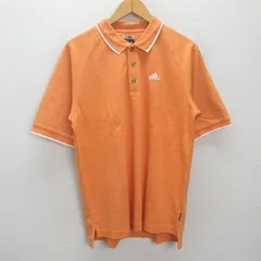 g■アディダス/adidas GOLF 半袖ポロシャツ/ゴルフウェア【L】オレンジ/men's/60【中古】■