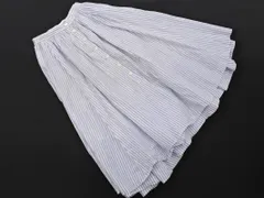 MADEMOISELLE NONNON マドモアゼルノンノン ストライプ ロング フレア スカート size38/水色ｘ白 ■◇ レディース