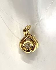 限定出品⭐︎ k18 YG 天然ダイヤモンド0.415ct 一粒石ネックレストップ