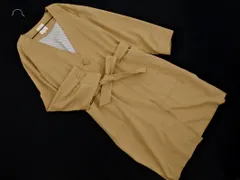 BEAMS HEART ビームスハート ウエストリボン付き ノーカラー コート sizeM/ベージュ ■◇ レディース