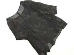 BLACK BY MOUSSY ブラックバイマウジー 総柄 シアー 七分袖 プルオーバー カットソー sizeF/黒 ■◇ レディースのサムネイル