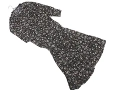 natural couture ナチュラルクチュール ベルト紐付き 花柄 ロング ワンピース sizeF/黒 ■◇ レディース