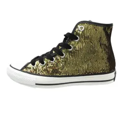 美品 CONVERSE コンバース スニーカー オールスター スパンコール2 HI ゴールド SPANGLE II HI GOLD ハイカット ゴールド 5.5 24.5cm レディース 【中古】