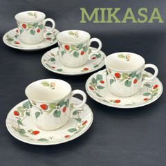 mikasa 苺柄 ティーポット×1 カップ&ソーサー 5客セット レトロ - メルカリ