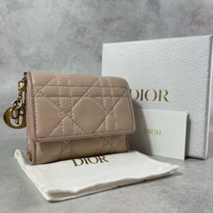 Dior 三つ折り財布 レザーベージュ - メルカリ