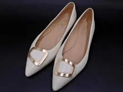 新品 Odette e Odile オデットエオディール ユナイテッドアローズ オブリーク フラット パンプス size24.5/オフホワイト ■■ レディース