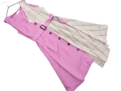 axes femme アクシーズファム チェック アシンメトリー トレンチ風 ワンピース sizeM/紫ｘ茶 ■◇ レディース