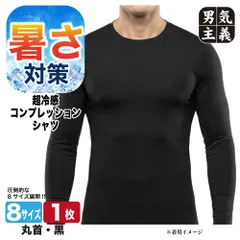 冷感 コンプレッションシャツ 接触冷感 Q-MAX 0.5 体感-5℃ UVカット 吸汗速乾 現場 作業 インナー 涼しい 大きいサイズ M L LL 3L 4L 5L 6L 7L 黒