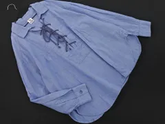 RNA アールエヌエー リネン混 レースアップ プルオーバー シャツ sizeM/青 ■◇ レディース