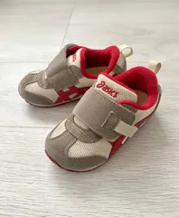 アシックス スクスク 14.5cm キッズスニーカー ベビーシューズ 赤 ベージュ ASICS