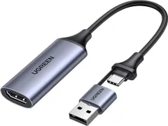 UGREEN HDMI キャプチャーボード Switch対応 4K＠60Hz Type C&USB 1080P@30Hz キャプチャ ゲーム録画/ビデオ録画/ライブ配信 iPad OS17/Mac/Windows/Linux/Android/PS5に適用のサムネイル