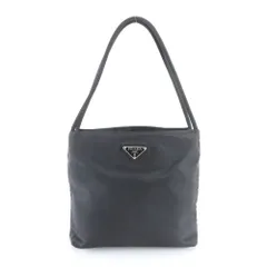 極美品 プラダ テスート ナイロン トライアングルロゴ トート バッグ 肩掛け ショルダー ハンド ブラック レディース EEE DU44-8【中古】