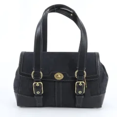 極美品 コーチ シグネチャー ターンロック 11060 レザー トート バッグ 肩掛け ショルダー ハンド ブラック レディース EEE DU46-10【中古】