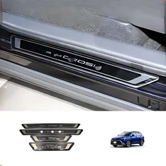 送料無料 トヨタ カローラクロス / カローラクロス 2020-2024 年式 用 サイドステップ カバー ウェルカムペダル プロテクター 外装 ドレスアップ カスタムパーツ ステンレス製 両面テープ付き 4点セット シルバー / ブラック 選択可 かっこいい