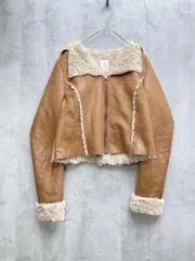 THE MARZY マージ― 韓国製 ショート丈 裏ボア ムートン ジャケット sizeF/ブラウン ◆■レディース