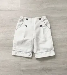 ファミリア familiar マリンパンツ 90 白 ハーフパンツ アンカーボタン 日本製