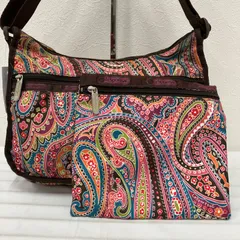 1573　LeSportsac　レスポートサック　ショルダーバッグ　クラシックホーボー　ペイズリー　ブラウン　ピンク　レディース　軽量　カジュアル　シンプル　ポーチ