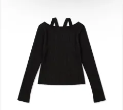 Uネック リバーシブル ボートネック トップス S