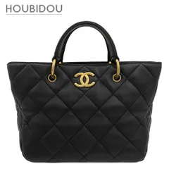 シャネル CHANEL 2WAYバッグ マトラッセ トート ラムスキン ブラック ゴールド金具 黒 ココマーク チェーンショルダー  ランダムシリアル 【箱】【中古】