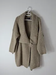 ポロ ラルフローレン ショールカラー ケーブル コート カーディガン ニット ヘビー L