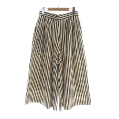 マルティニーク martinique パンツ 黒 ブラック ベージュ ストライプ柄 ワイドシルエット クロップド丈 /AP