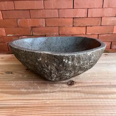 餅つき 石臼 御影石 鉢形 餅臼 二升用 本格派タイプの餅つき石臼