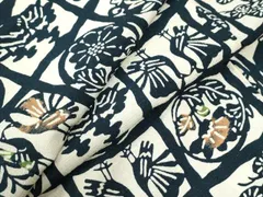 平和屋着物●上質な小紋　紬地　鳳凰草花丸文　正絹　逸品　CABE2475yc