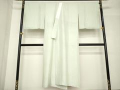 高級・洗える】きもの英 長襦袢 絽 色無地 淡いミントグリーン（五三桐