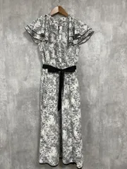 MISCH MASCH ミッシュマッシュ 小花柄 ロング Aライン ワンピース sizeM/白ｘ黒 ■◆ レディース