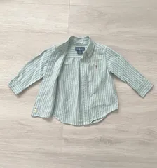 ラルフローレン シャツ 2T 90 95 長袖 ストライプ グリーン キッズ 子ども服