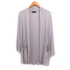 ラエフ la.f… ロング カーディガン リブ 無地 ウール混 2S グレージュ /FT47
