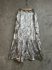 CIAOPANIC チャオパニック シャイニー カーゴ ティアード ロング スカート sizeF/シルバー ■■ レディース