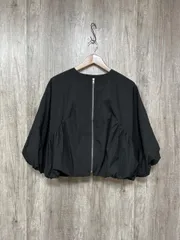 La-gemme ラジエム バルーンスリーブ ペプラム ショート ブルゾン ジャケット 黒 ■◇ レディース
