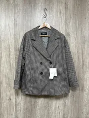 美品 COMME CA ISM コムサイズム オーバーサイズ 千鳥 ピー コート sizeM/黒ｘ茶 ◆■ レディース