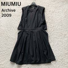 miu miu ミュウミュウ ノースリーブ プリーツワンピース 38 ブラック